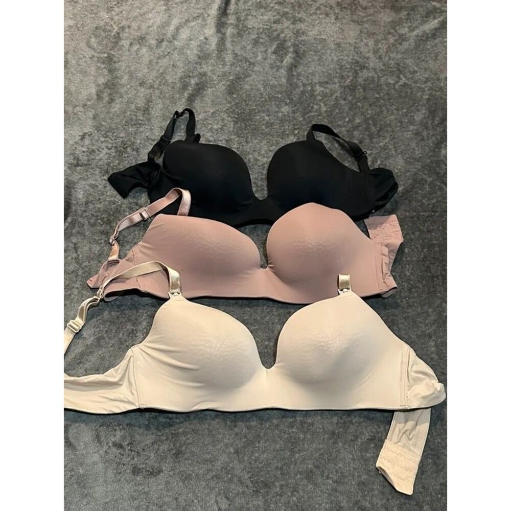 Auden Maternity Nursing Bras 3-Pack Size 38D – Black, Nude & Beige